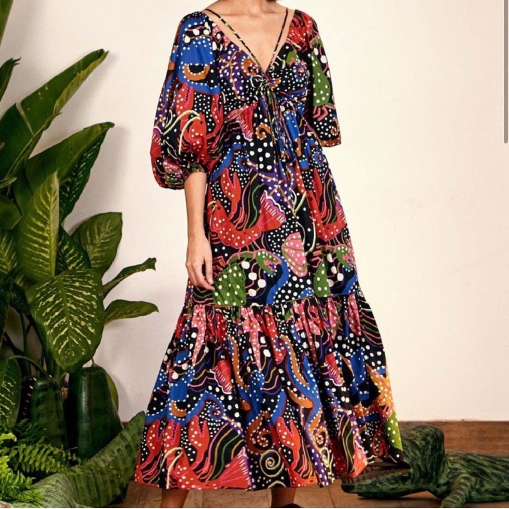 FARM Rio - Under The Sea Midi Dress
